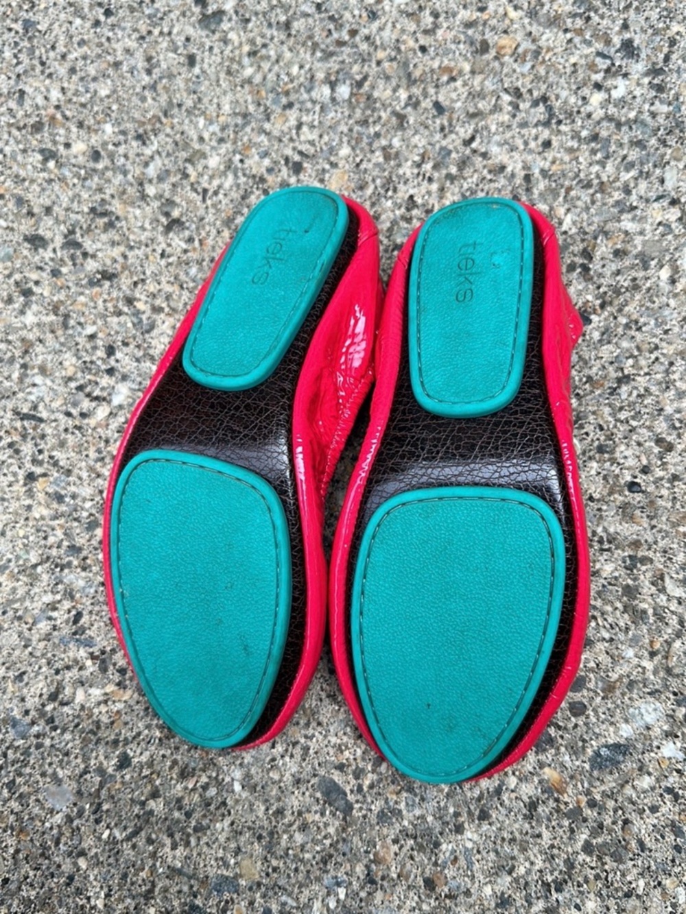 Mini Razzleberry Tieks Ballet Flats with Teal Accent - girls - Picture 4 of 5